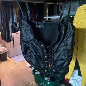 Black lace up corset top
